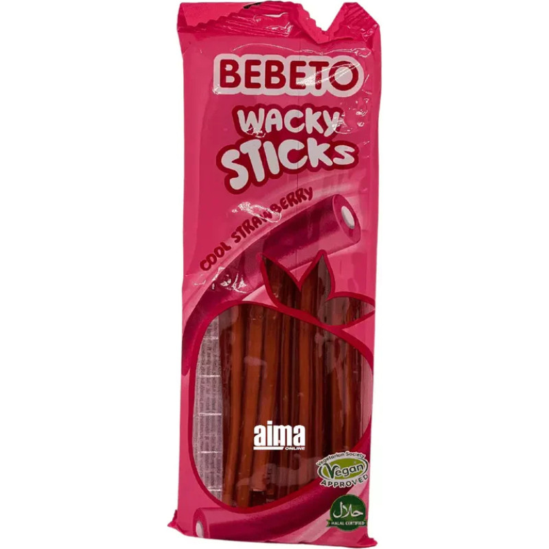 BEBETO Wacky Sticks желейные конфеты со вкусом клубники 160 г