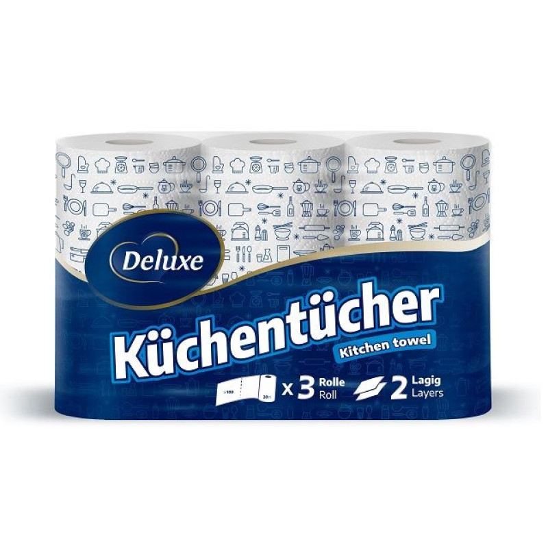 Deluxe kitchen paper towels 2-ply 3pcs