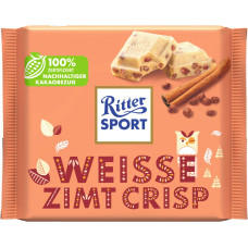 Ritter Sport baltā šokolāde ar kanēļa garšas kraukšķiem 100g