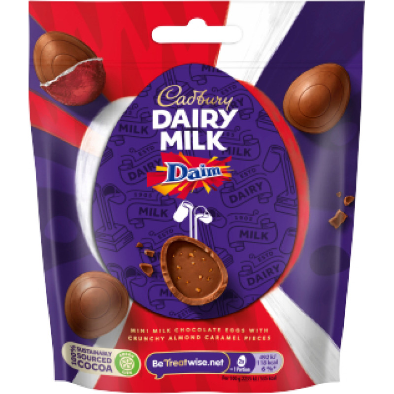 Cadbury šokolādes olas ar Daim gabaliņiem 77g