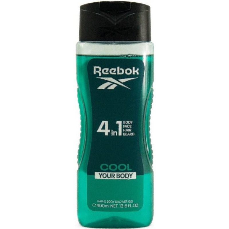 REEBOK Men 4in1 Cool Your Body  šampūns un dušas želeja 400ml