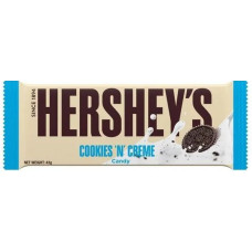 Hershey's cookies n creme baltā šokolāde ar cepumu gabaliņiem 43g