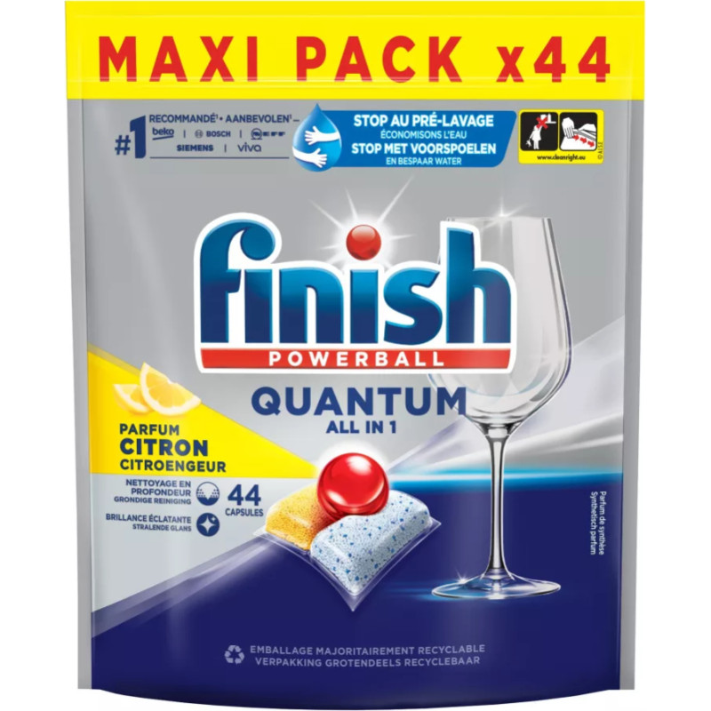 FINISH Quantum All in 1 Lemon dishwashing capsules 44pcs