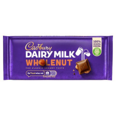 CADBURY milk chocolate bar with whole hazelnuts 120g