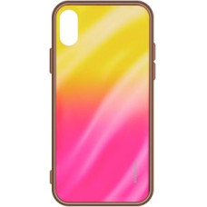 Evelatus Aizmugurējais vāciņš Evelatus Samsung Galaxy A50 Water Ripple Full Color Electroplating Tempered Glass Gradient Yellow-Pink