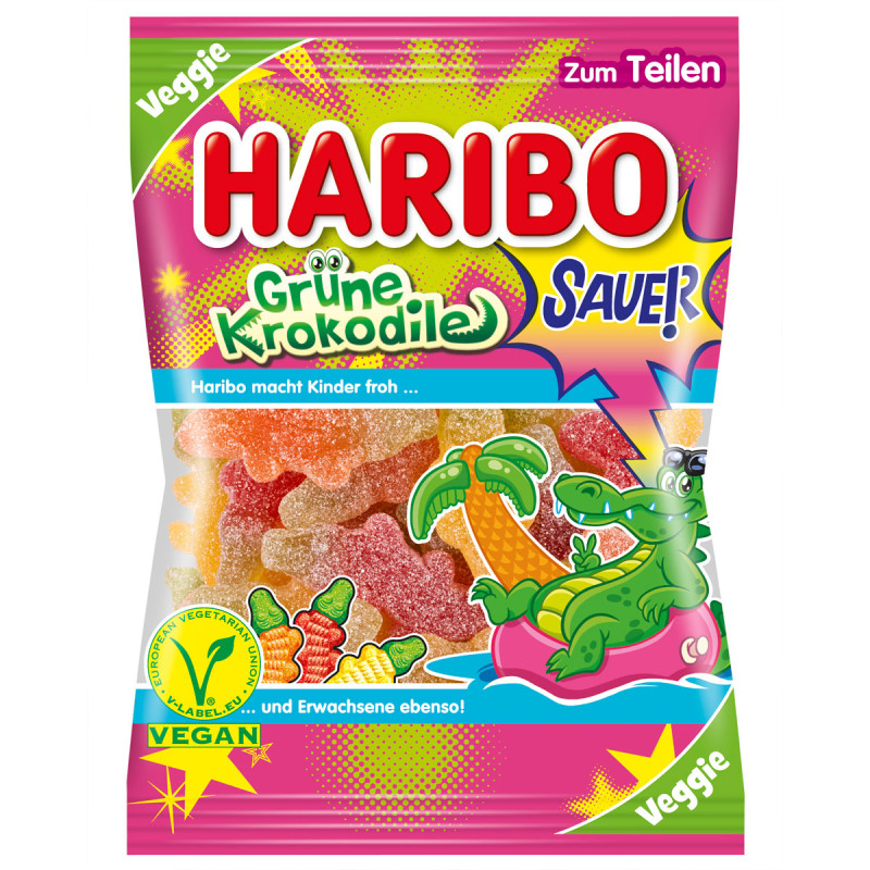 Haribo Grune Crocodile Sauer jelly candies 175g