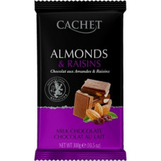 CACHET Milk chocolate bar with almonds and raisins 300g