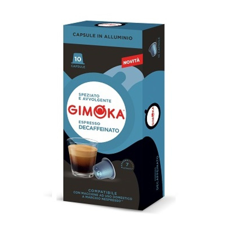 Gimoka decaffeinated Nespresso coffee capsules 10pcs