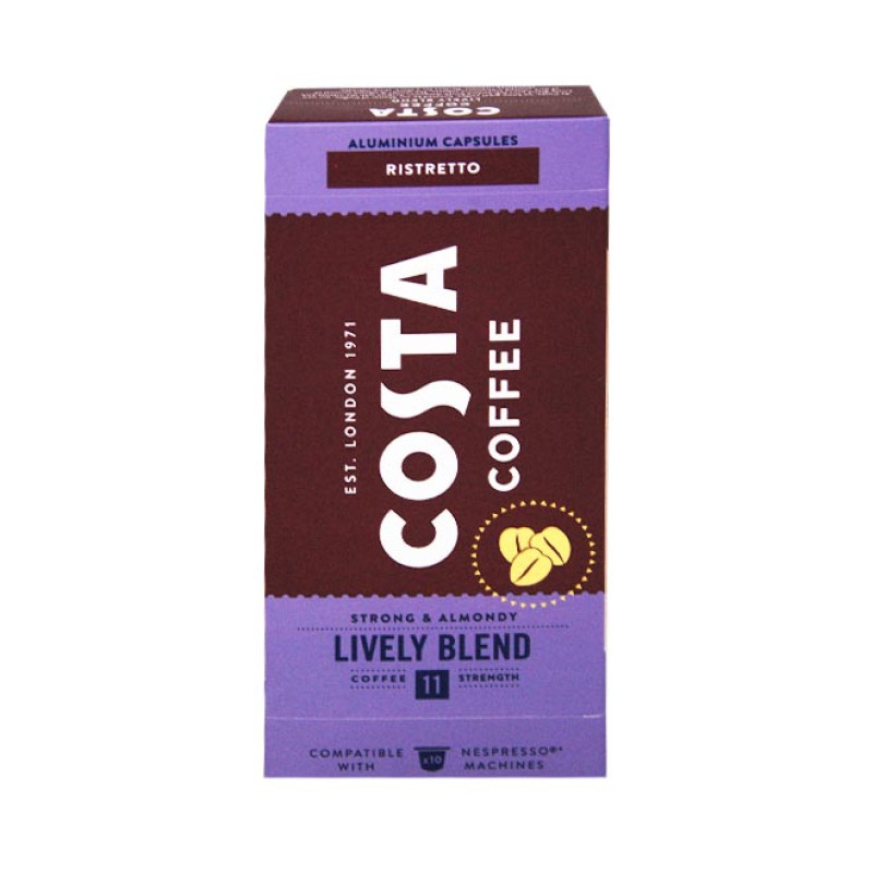 Кофе COSTA Lively Blend Ristretto в капсулах Nespresso (10) 57г