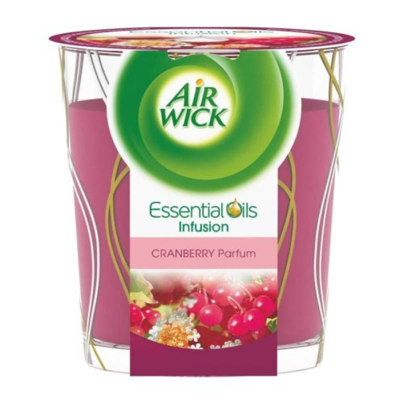 Air Wick Essential Oils svece ar dzērveņu aromātu 105g