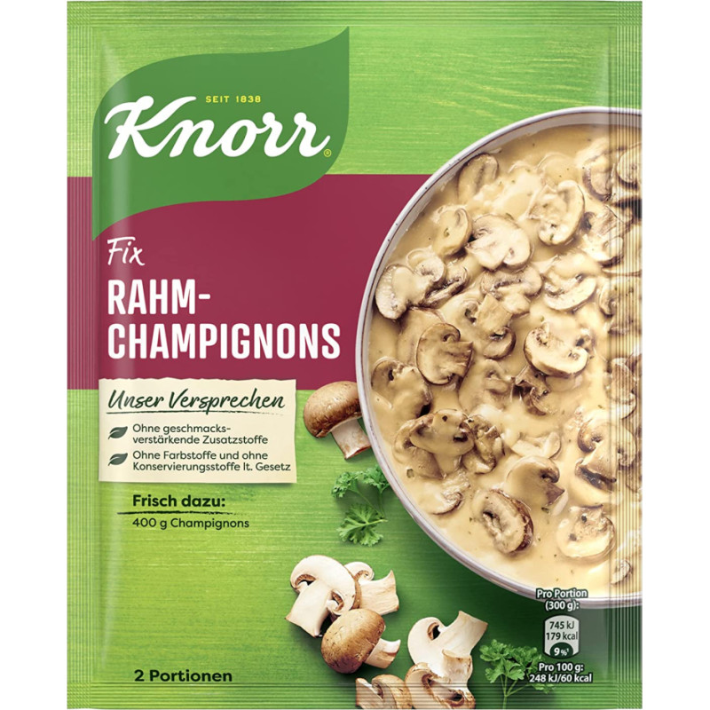 Knorr FIX Rahm Champignons garšvielu maisījums šampinjonu mērces pagatavošanai 33g