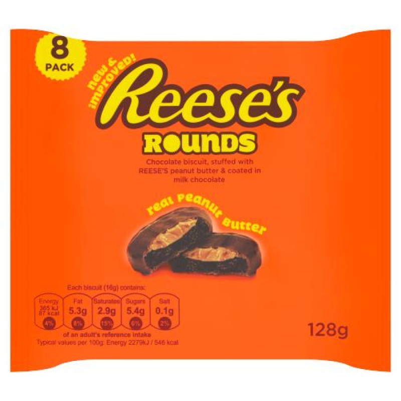 Шоколадное печенье Reese's Rounds с начинкой из арахисового масла и молочным шоколадом, 128 г