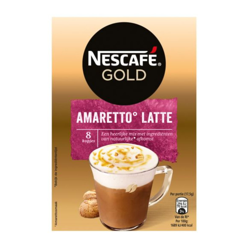 Nescafe Gold Amaretto Latte coffee drink x8 140g