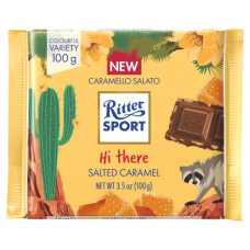 Ritter Sport milk chocolate with salted caramel pieces 100g