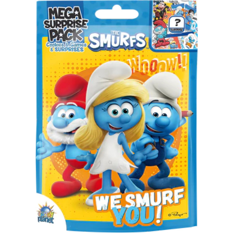 Smurfs pārsteiguma paciņa + saldumi 10g