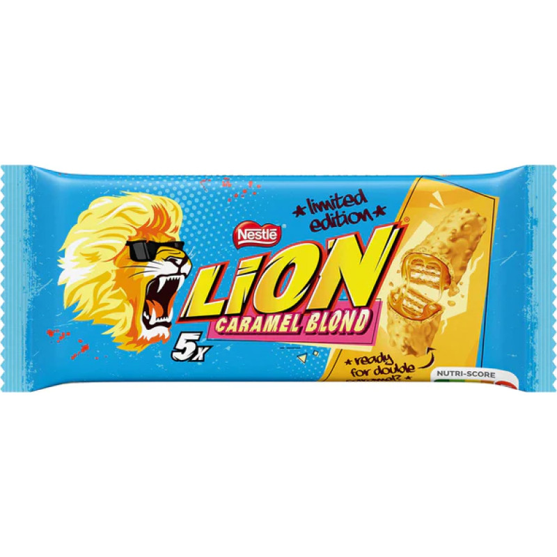 Lion Blond waffle bar with caramel and caramel-flavored coating 5pcs 150g