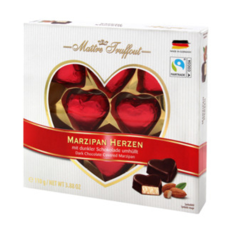 Maitre truffout marzipan hearts 110g