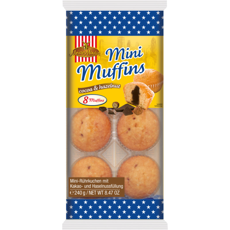 Meister Moulin mini cocoa and hazelnut muffins 8 pcs. 240g.