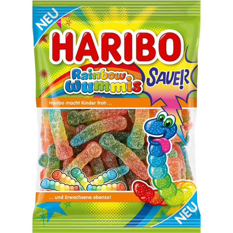 Haribo Rainbow Wummis Sauer želejas konfektes 160g