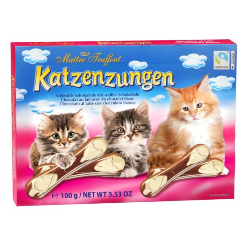 Maitre Katzenzungen Milk&White chocolate figures 100g