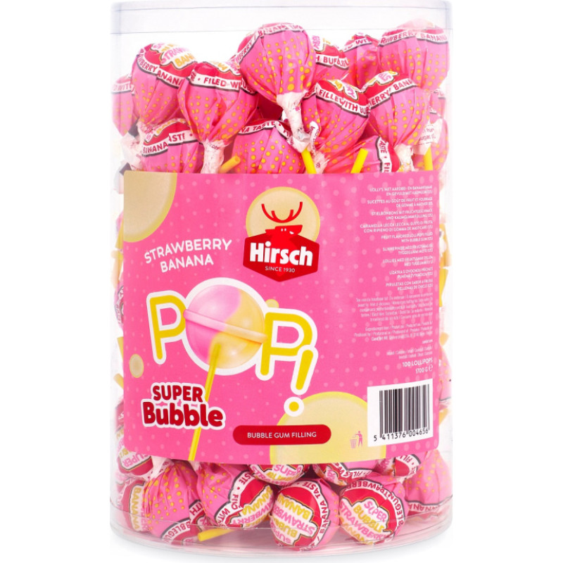 HIRSCH Strawberry Banana lollipop 17g