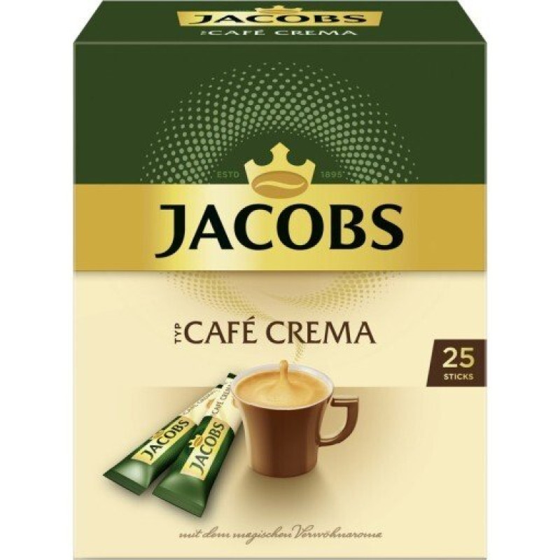 Jacobs Cafe Crema šķīstošās kafijas dzēriens x25 45g