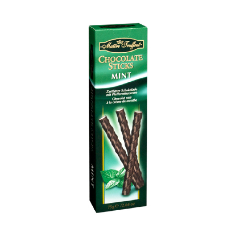 Maitre-Truffout dark chocolate sticks with mint filling 75g