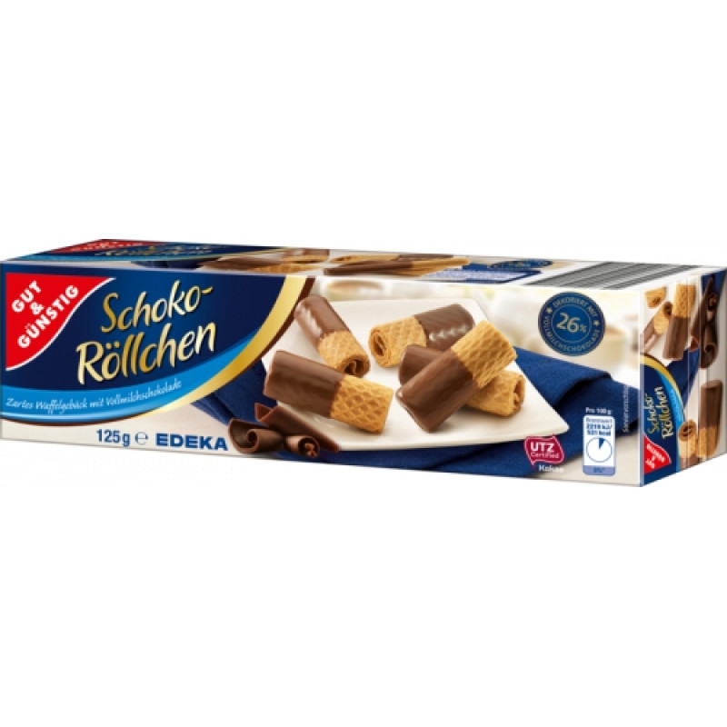 G&G Schoko-Rollchen vafeles piena šokolāsdē 125g