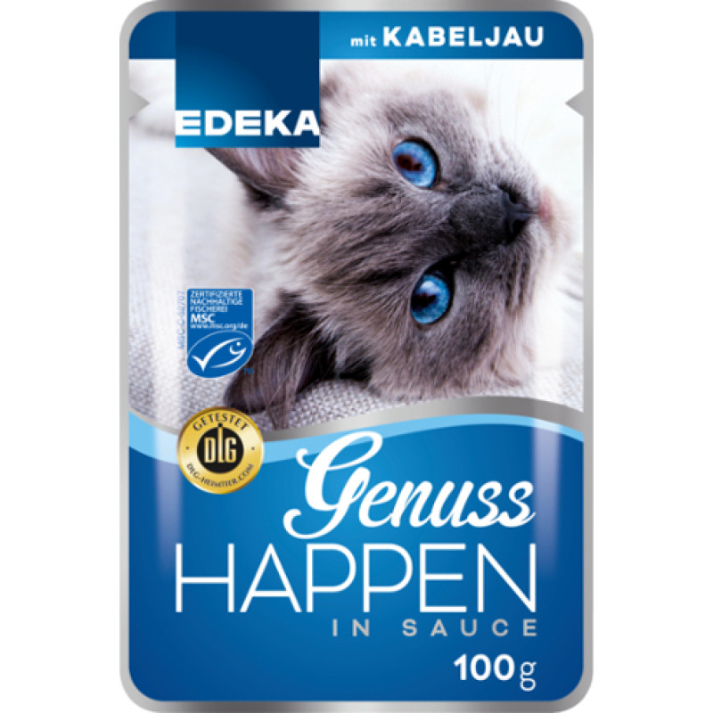 Корм для кошек Edeka Genuss Happen с треской 100г