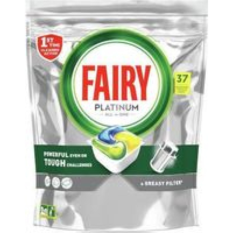 FAIRY Platinum Plus trauku mazgāšanas kapsulas ar citronu aromātu 37gab