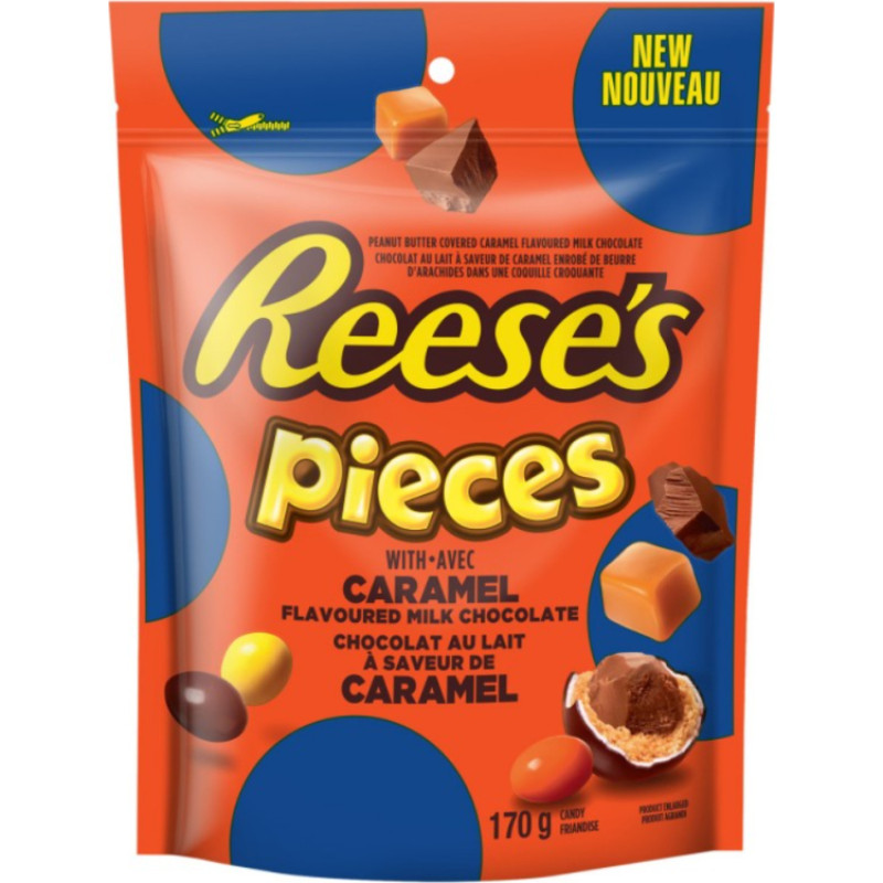 Reese's milk chocolate with caramel flavor in peanut butter coating 170g