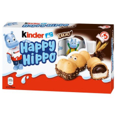 Kinder Happy Hippo Cacao cepumi ar šokolādes un piena pildījumu x5 103.5g