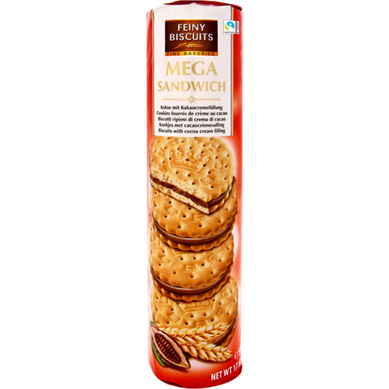 Печенье Feiny Biscuits Mega сэндвич-печенье с начинкой из какао-крема 500 г