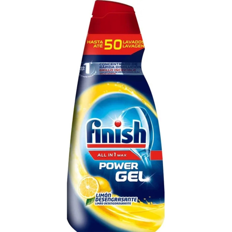 FINISH Allin1 Max Power Lemon mazgāšanas gēls trauku mašīnām (50x) 1L