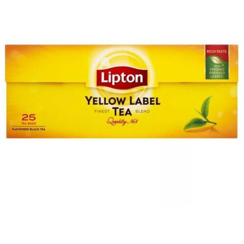 Lipton Yellow Label melnā tēja 25 paciņas