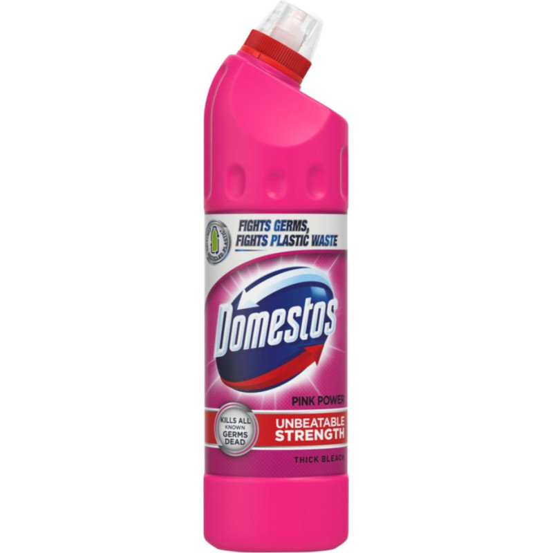 Domestos extended Germ Kill Pink Power tualetes tīrīšanas līdzeklis ar balinātāju 750ml