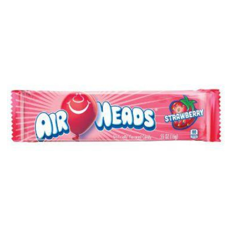 AIRHEADS Strawberry košļājamā konfekte ar zemeņu garšu 15.6g