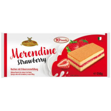 Meister Moulin Merendine Strawberry biskvīta kūciņas ar zemeņu krēmu 250g