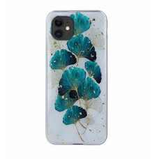 Ilike Aizmugurējais vāciņš iLike Apple Gold Glam case for iPhone 11 leaves