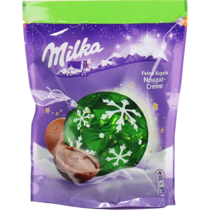 Milka Ziemassvētku šokolādes konfektes ar nugas krēma pildījumu 90g