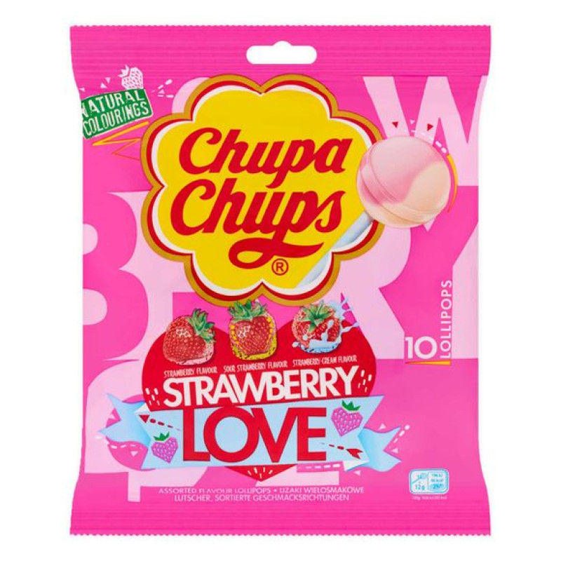 Леденцы CHUPA CHUPS Strawberry Lovers (10) 120 г