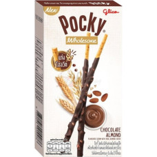 Pocky pilngraudu cepumu nūjiņas ar šokolādes krēma un mandeļu gabaliņu pārklājumu 36g