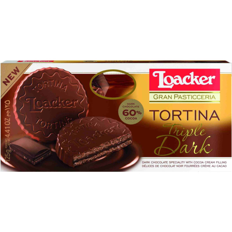 Вафли Loacker Gran Tortina PasticceriaTriple Dark 3х21г