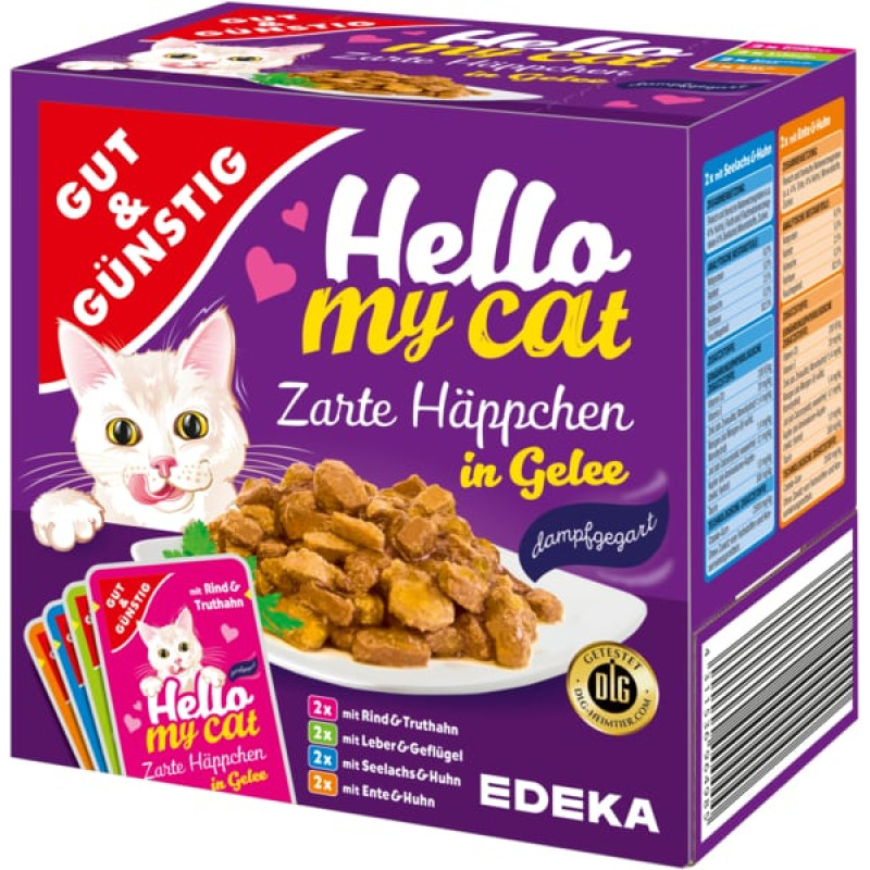 G&G Hello My Cat kaķu barība  8gab. asorti 800g