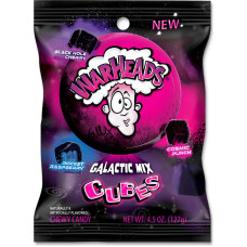 Warheads Galactic Cubes košļājamās konfektes ar ķiršu, aveņu un punša garšām 127g