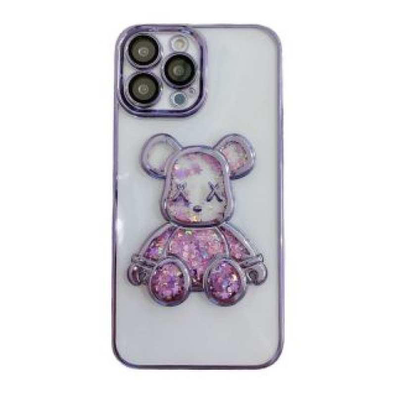 Ilike Aizmugurējais vāciņš iLike Apple iPhone 14 Pro Silicone Case Print Desire Bear Purple