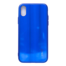 Evelatus Aizmugurējais vāciņš Evelatus Apple iPhone X/XS Water Ripple Full Color Electroplating Tempered Glass Blue