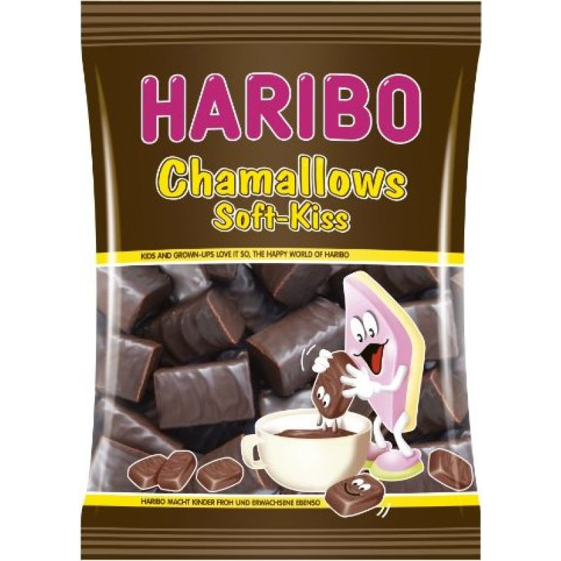 Haribo Chamallows Soft-Kiss zefīri šokolādes pārklājumā 200g