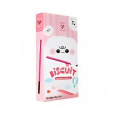 Tokimeki cookie straws in strawberry flavored glaze 40g