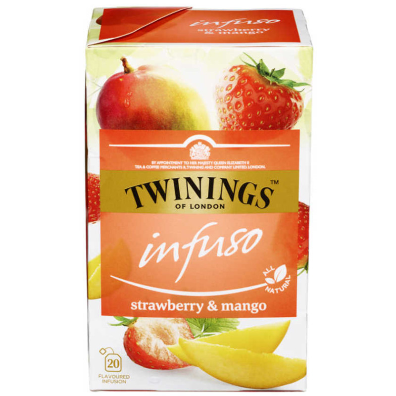 Чай фруктовый Twinings Infuso со вкусом клубники и манго 20 пакетиков по 30г